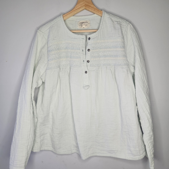 Current Elliott The Retreat Cotton Henley Top size 3 - Picture 2 of 9